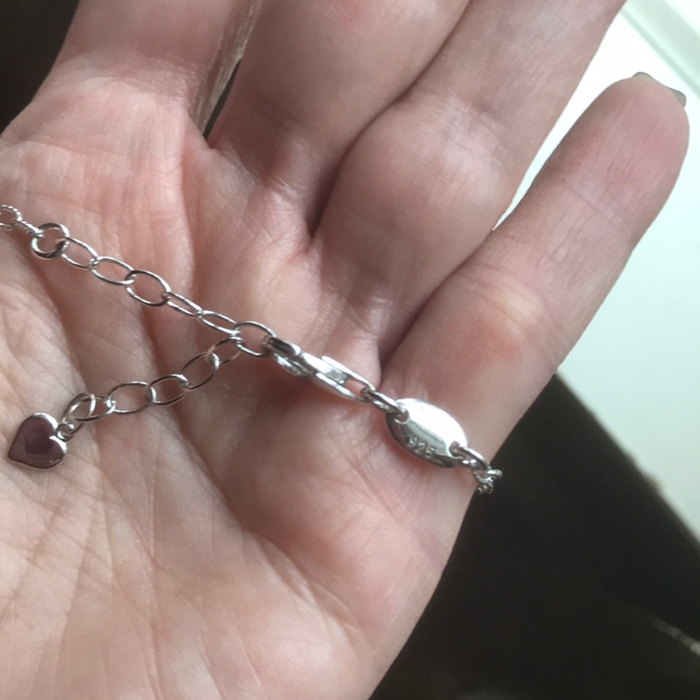 Sterling Silver W/Rhinestone Interlocking Necklace - image 6